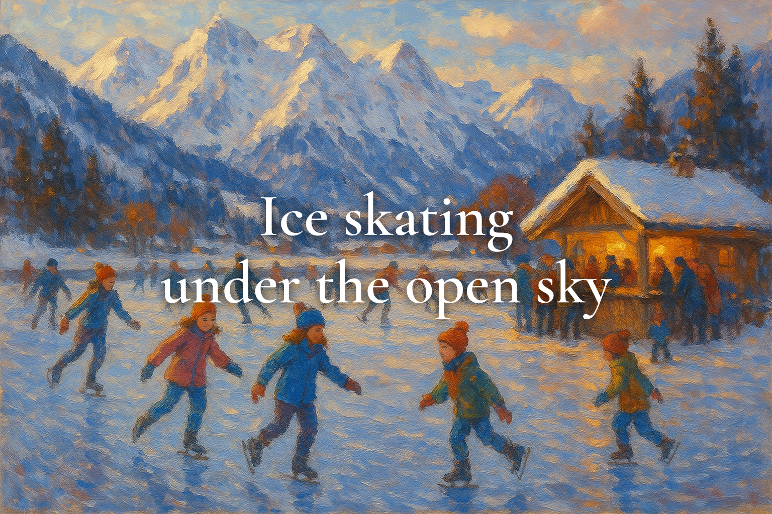 Ice skating under the open sky